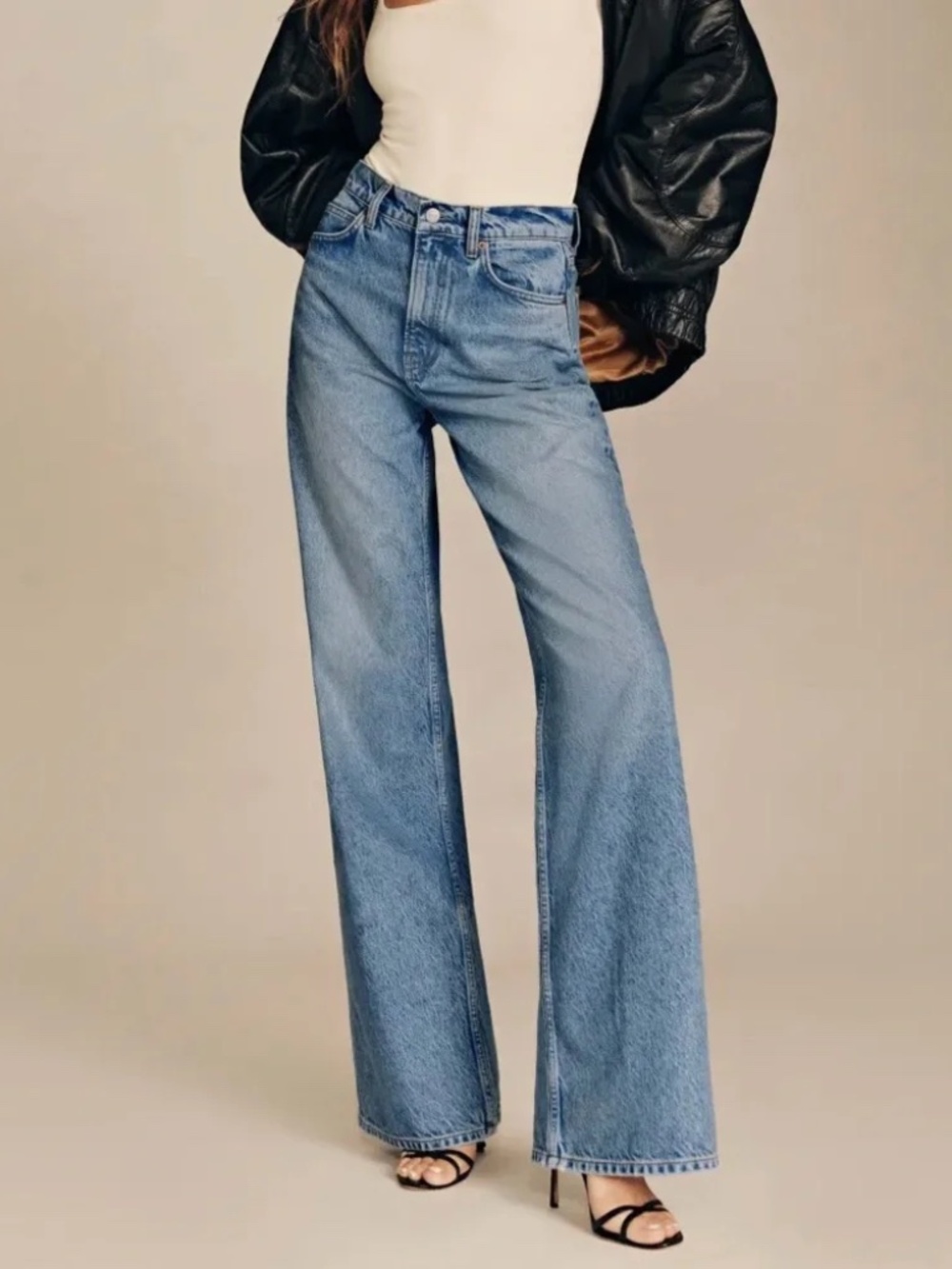 Reformation Cary High Rise Slouchy Straight Leg Jeans - Size 28